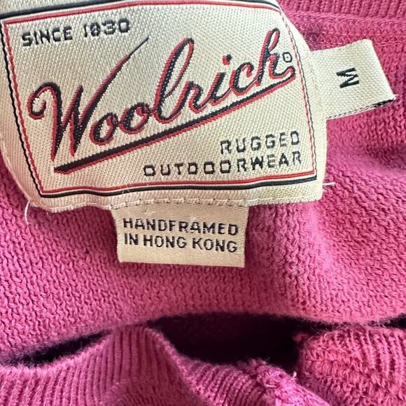 Woolrich Vintage 90s Cotton Short Sleeve Henley Sweater Pink Womens Size Medium - Picture 7 of 9